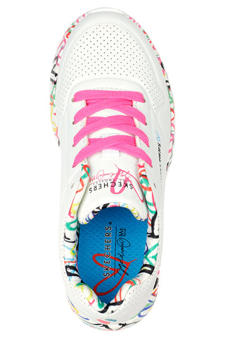 Bele superge z barvitimi srčki Skechers Uno Lite
