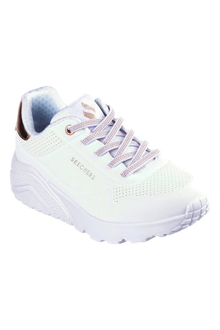 Bele superge z zlatimi detajli Skechers Uno Lite