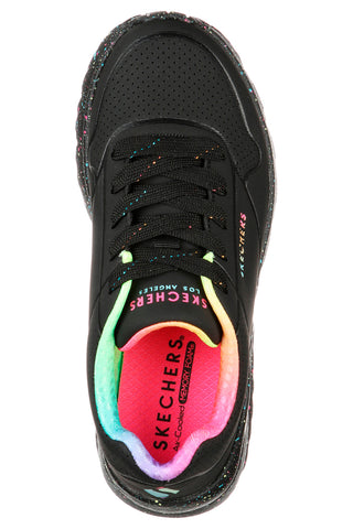 Črni superge s podplatom rainbow speckle Skechers Uno Lite Rainbow Speckle