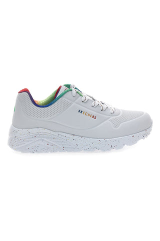 Bele superge z mavrično podplatom Skechers Uno Lite Rainbow Speckle