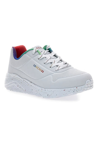 Bele superge z mavrično podplatom Skechers Uno Lite Rainbow Speckle