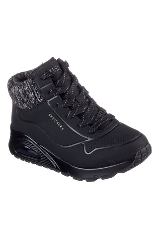 Črni visoki superge z mrežastim vratom Skechers Uno Gen1 Darling Daze