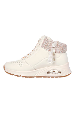 Bele visoke superge z mrežastim vratom Skechers Uno Gen1 Darling Daze
