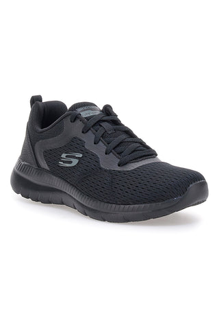 Lahki črni čevlji iz mrežastega materiala z Memory Foam Skechers Bountiful Quick Path