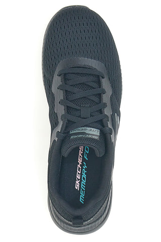 Lahki črni čevlji iz mrežastega materiala z Memory Foam Skechers Bountiful Quick Path