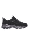 Črni superge z usnjenimi vstavki in Memory Foam Skechers D'Lites Play On