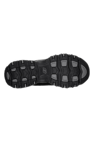 Črni superge z usnjenimi vstavki in Memory Foam Skechers D'Lites Play On