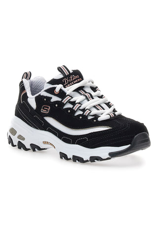 Črni superge z roza zlato detajli in Memory Foam Skechers D'Lites Devoted Fan