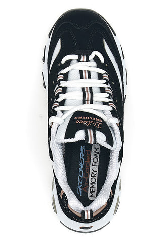 Črni superge z roza zlato detajli in Memory Foam Skechers D'Lites Devoted Fan