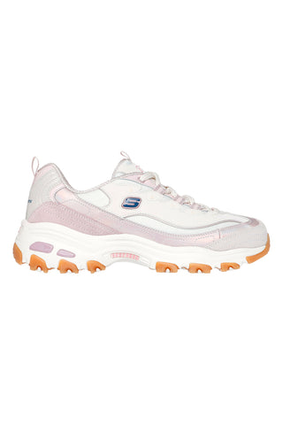 Bele superge z lila detajli in spominsko peno Skechers D'Lites Dazzling Shine