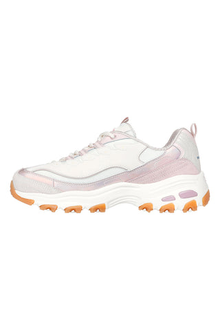 Bele superge z lila detajli in spominsko peno Skechers D'Lites Dazzling Shine
