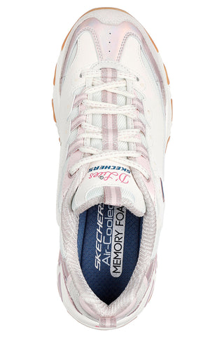Bele superge z lila detajli in spominsko peno Skechers D'Lites Dazzling Shine