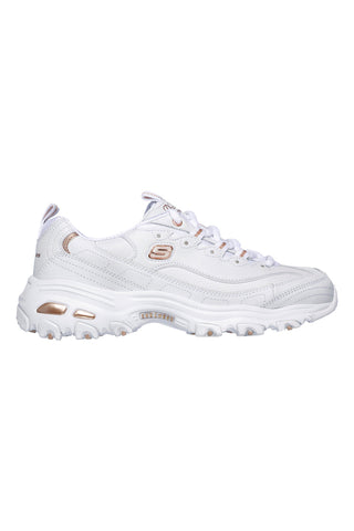 Bele superge z zlatimi detajli in Memory Foam Skechers D'Lites Fresh Start
