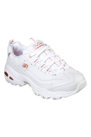 Bele superge z zlatimi detajli in Memory Foam Skechers D'Lites Fresh Start
