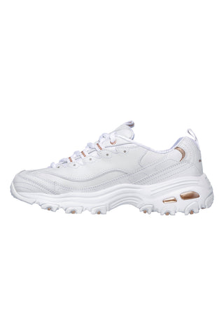 Bele superge z zlatimi detajli in Memory Foam Skechers D'Lites Fresh Start