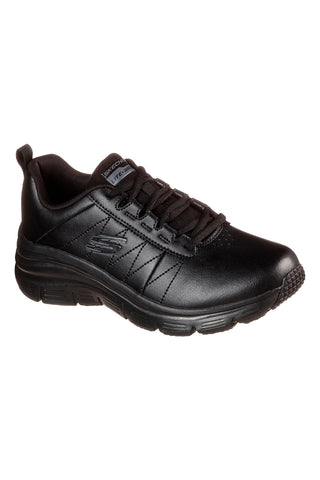 Črni usnjeni superge z Memory Foam Skechers Fashion Fit Effortless