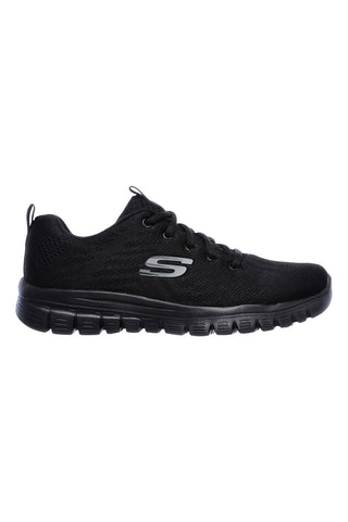 Črni športni copati iz mrežastega materiala z Memory Foam Skechers Graceful Get Connected