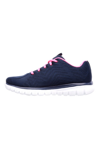 Modri športni copati z roza detajli iz mrežastega materiala in spominsko peno Skechers Graceful Get Connected