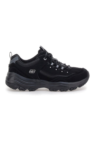 Črni športni copati iz usnja in mrežastega materiala z Memory Foam Skechers I-Conik