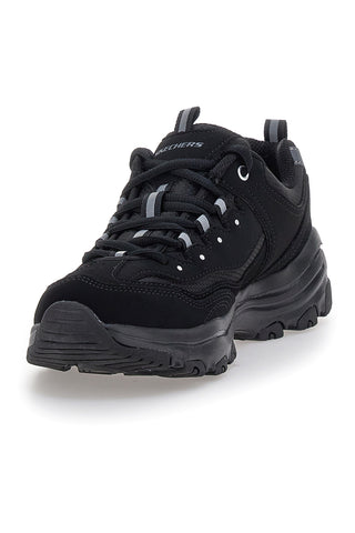 Črni športni copati iz usnja in mrežastega materiala z Memory Foam Skechers I-Conik