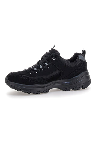 Črni športni copati iz usnja in mrežastega materiala z Memory Foam Skechers I-Conik