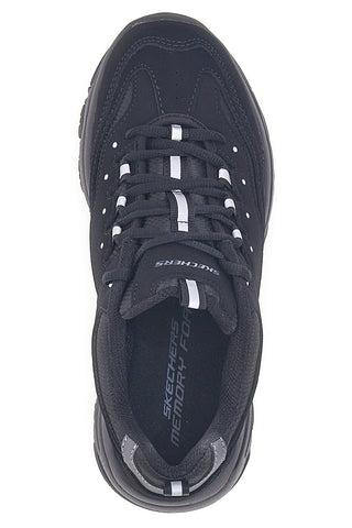 Črni športni copati iz usnja in mrežastega materiala z Memory Foam Skechers I-Conik