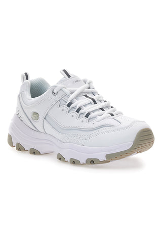 Bele usnjene superge z Memory Foam Skechers Iconic Unabashed