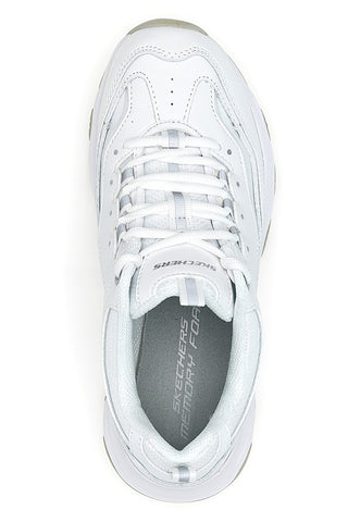 Bele usnjene superge z Memory Foam Skechers Iconic Unabashed