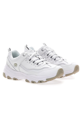 Bele usnjene superge z Memory Foam Skechers Iconic Unabashed
