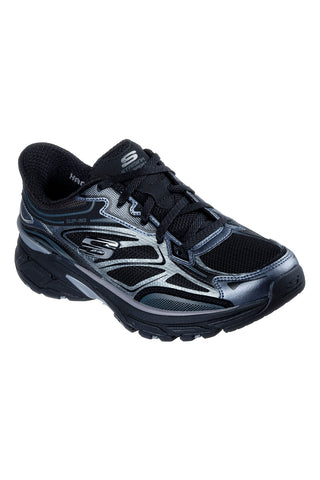 Črni superge s srebrnimi vstavki Skechers Stamina Sport Slip-ins