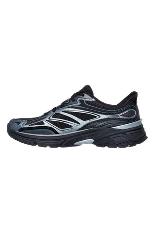 Črni superge s srebrnimi vstavki Skechers Stamina Sport Slip-ins