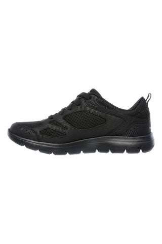 Črni športni copati iz usnja in mrežastega materiala z Memory Foam Skechers Summits Suited