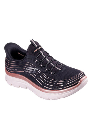 Lahke črne superge iz dihalnega materiala Skechers Summits Plus Soft Luster