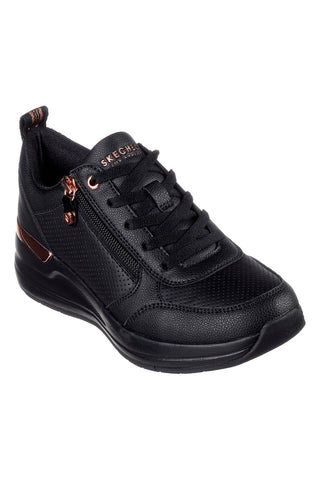 Črni pralni športni copati z zadrgo in Memory Foam Skechers Billion 2 Side Door