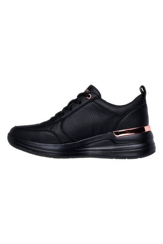Črni pralni športni copati z zadrgo in Memory Foam Skechers Billion 2 Side Door