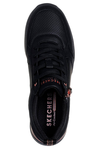 Črni pralni športni copati z zadrgo in Memory Foam Skechers Billion 2 Side Door