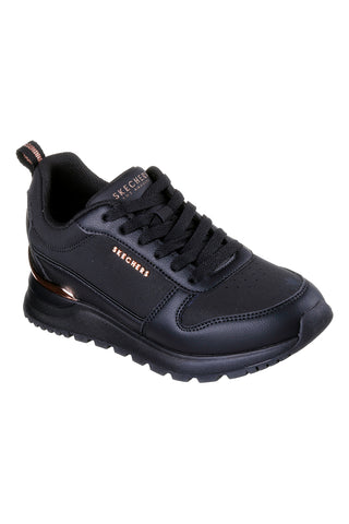 Črni športni copati z roza zlato podrobnostmi in visoko podplatom Skechers Runway Classy Gal Womens