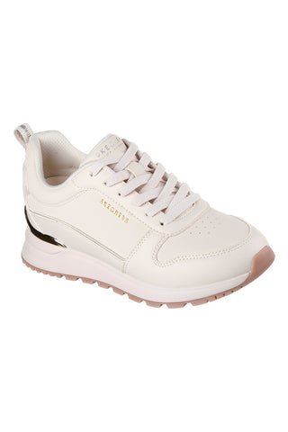 Bele superge z zlatimi detajli in visoko podplatom Skechers Runway Classy Gal Womens