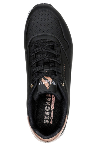 Črni superge z belo podplatom in zlatimi detajli Skechers Uno Golden Air