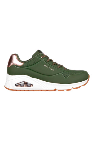 Vojaško zelene superge z kovinskimi detajli Skechers Uno Shimmer Away
