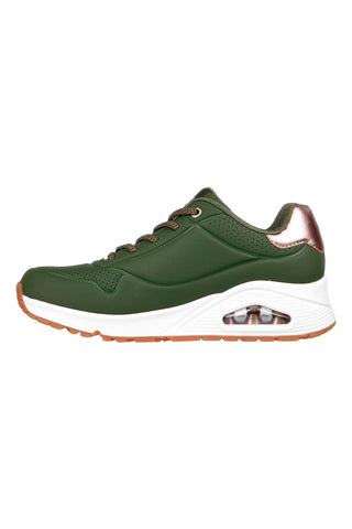 Vojaško zelene superge z kovinskimi detajli Skechers Uno Shimmer Away