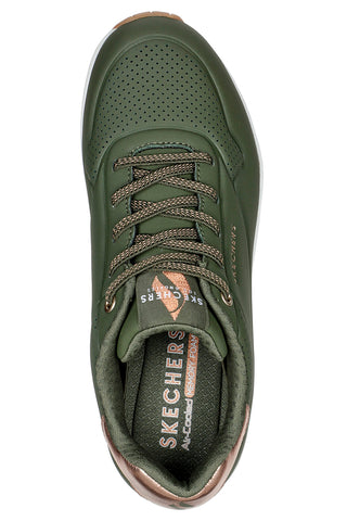 Vojaško zelene superge z kovinskimi detajli Skechers Uno Shimmer Away