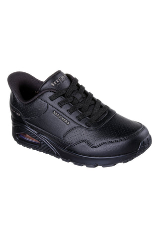 Črni superge iz duraleatherja z Air-Cooled Memory Foam Skechers Uno Banksia Luxe