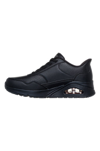 Črni superge iz duraleatherja z Air-Cooled Memory Foam Skechers Uno Banksia Luxe