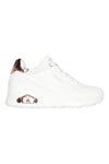 Bele superge s klini in zlatimi detajli Skechers Uno Wedge Hi Steps