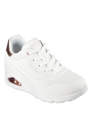 Bele superge s klini in zlatimi detajli Skechers Uno Wedge Hi Steps