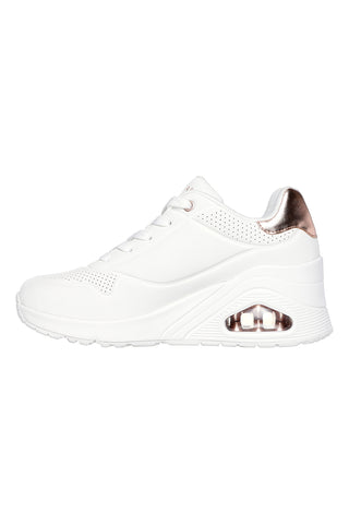 Bele superge s klini in zlatimi detajli Skechers Uno Wedge Hi Steps