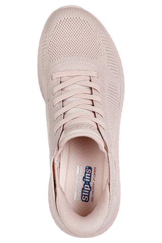Bež slip-on superge iz mrežastega materiala z Memory Foam Skechers BOBS Squad Chaos Current Muse