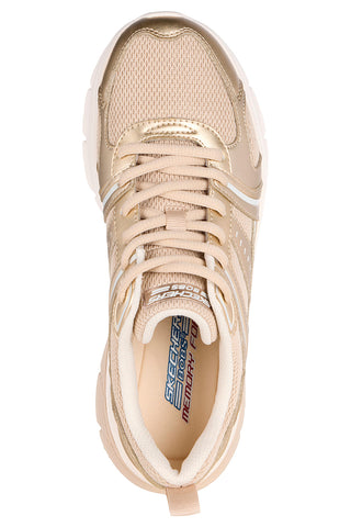 Zlati športni copati z mrežastimi vstavki Skechers Bobs Vamos