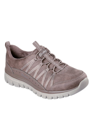 Veganske pralne superge v barvi taupe z memory peno Skechers Graceful Cozy Hug
